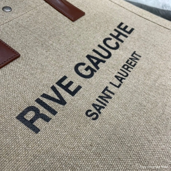 Tony Luxuries BAG N RIVE YSL IN COTTON AND GAUCHE S LINEN SHOPPING 0818